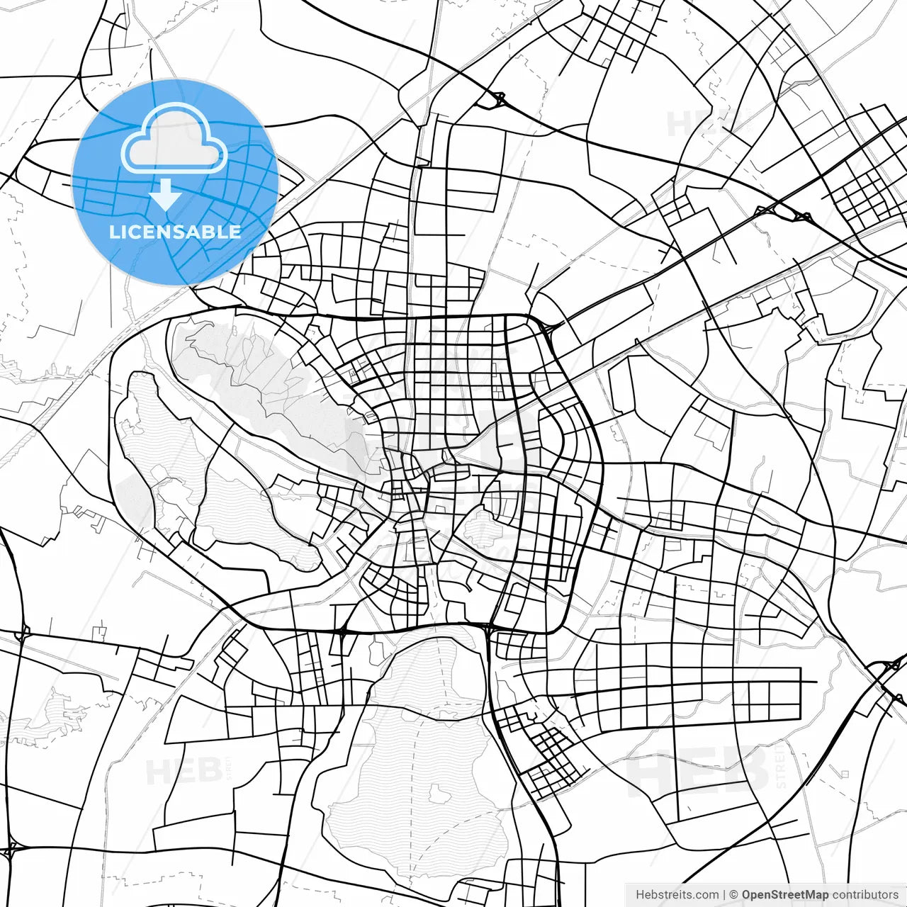 Vector PDF map of Changshu, China