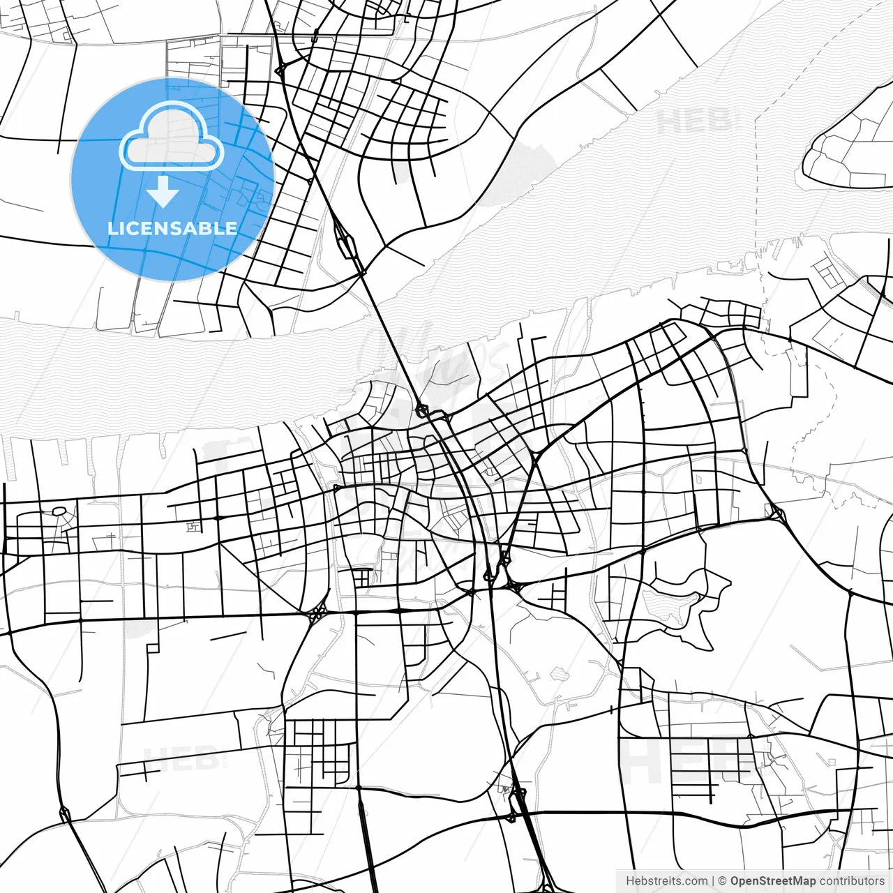 Vector PDF map of Jiangyin, China