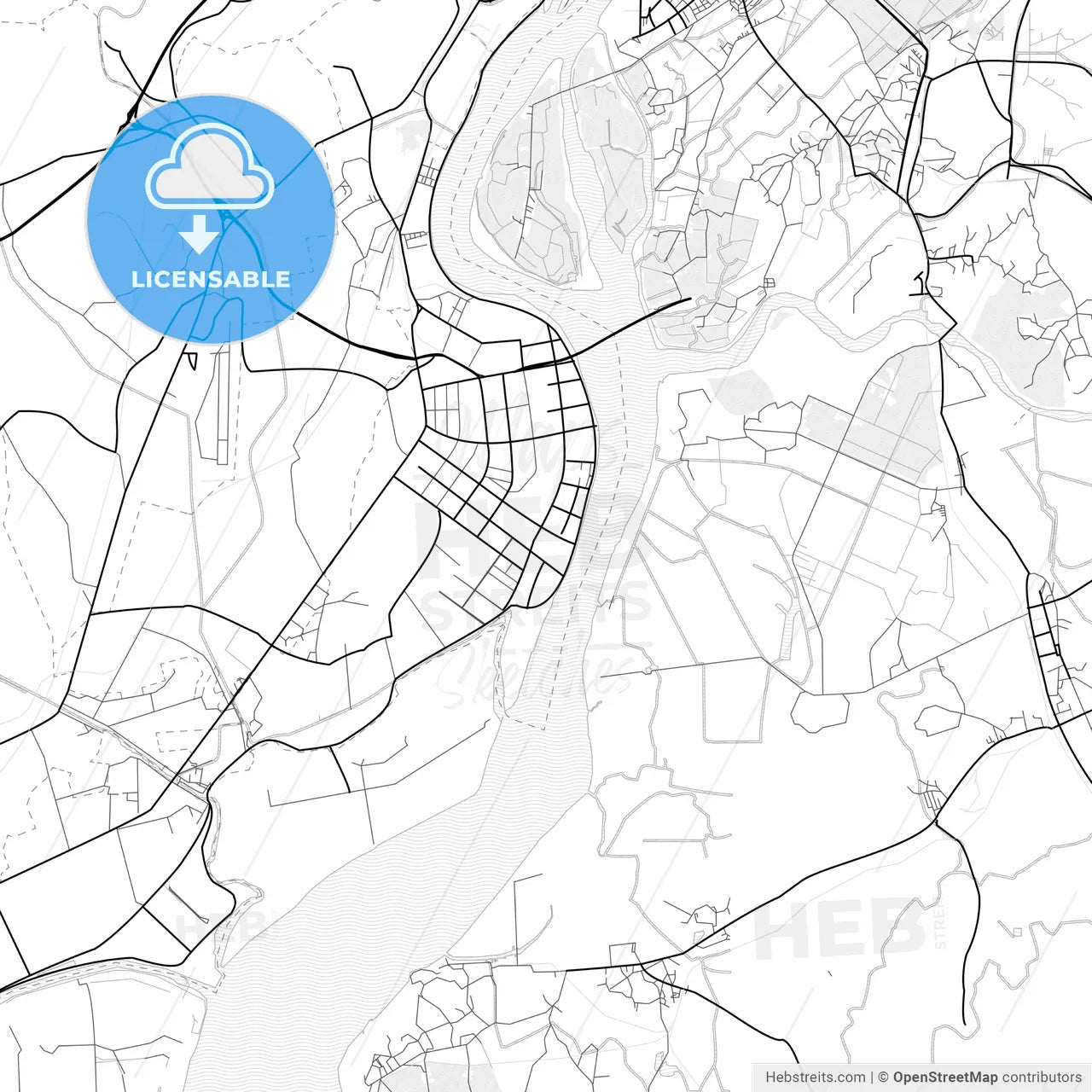 Vector PDF map of Dandong, China
