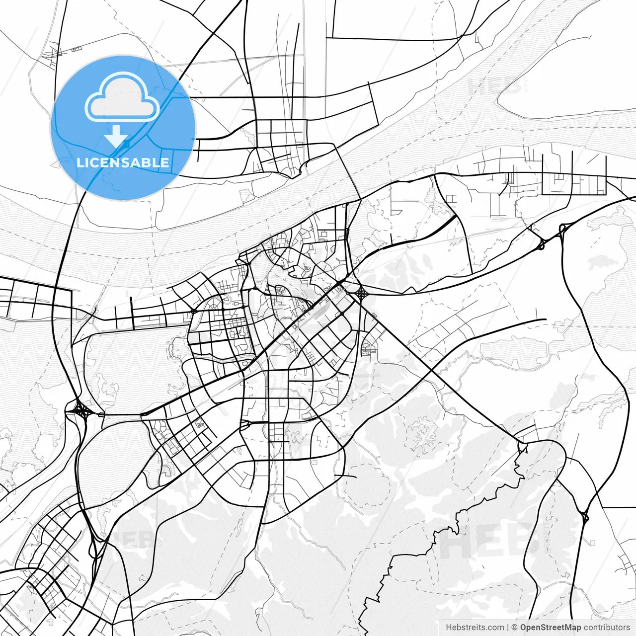 Vector PDF map of Jiujiang, China