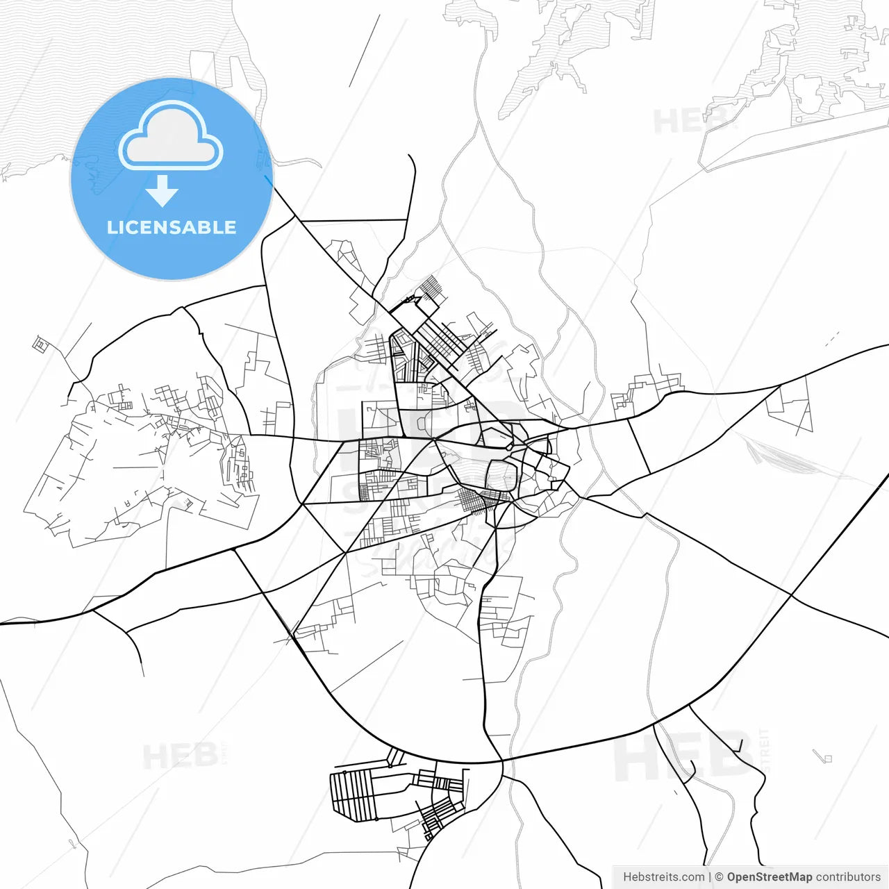 Vector PDF map of Jamnagar, India