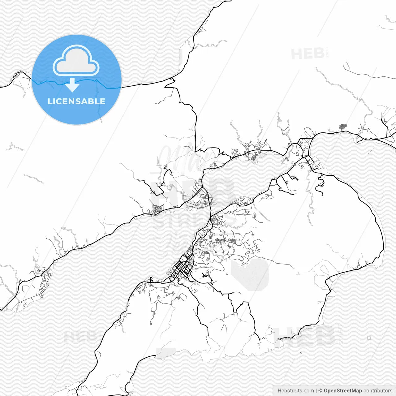 Vector PDF map of Ambon, Indonesia