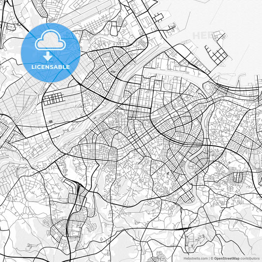 Vector PDF map of Hachinohe, Japan