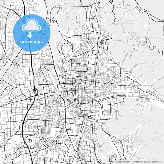 Vector PDF map of Matsumoto, Japan