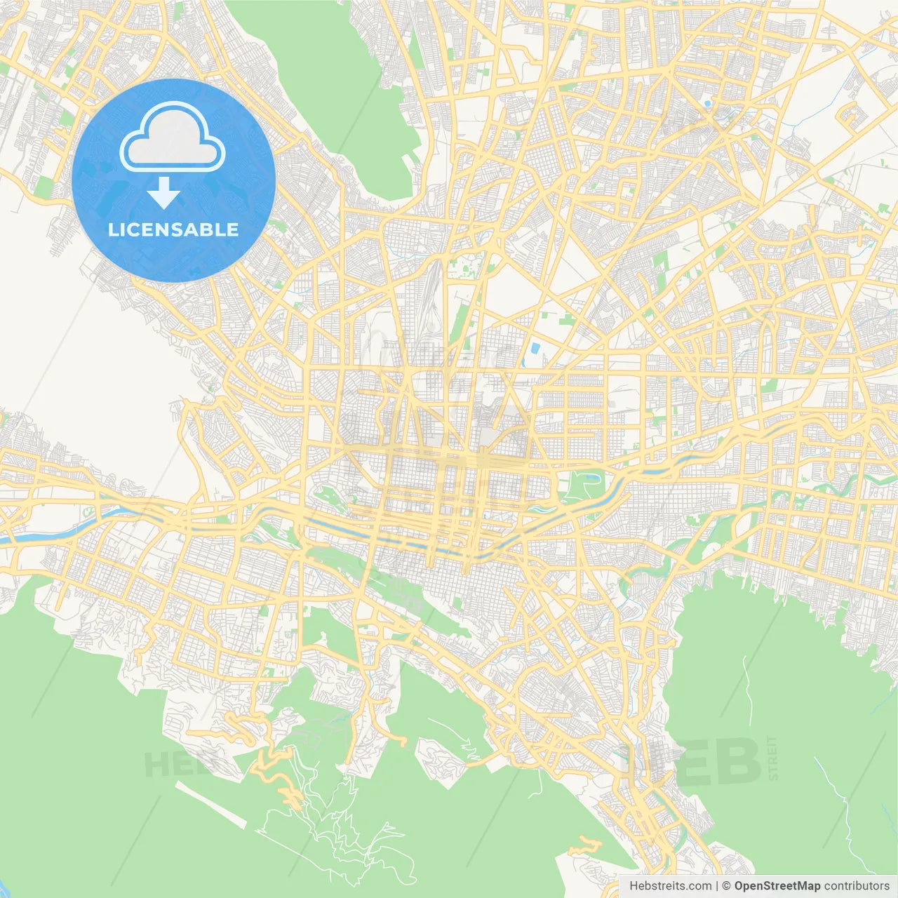 Empty vector map of Monterrey, Nuevo León, Mexico