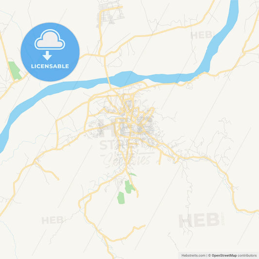 Printable street map of Mingora, Pakistan