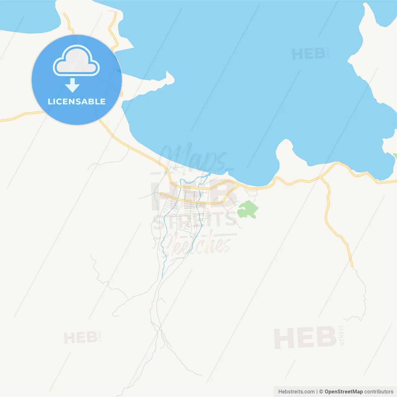 Printable street map of Arawa, Papua New Guinea