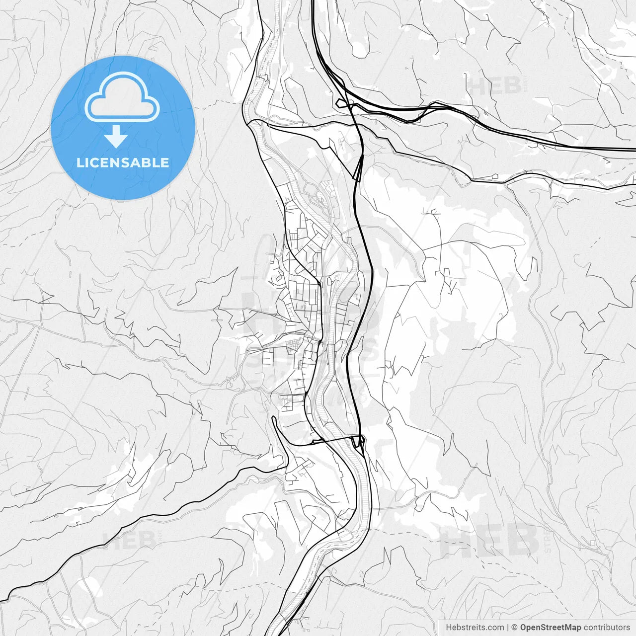 Vector PDF map of Bischofshofen, Austria