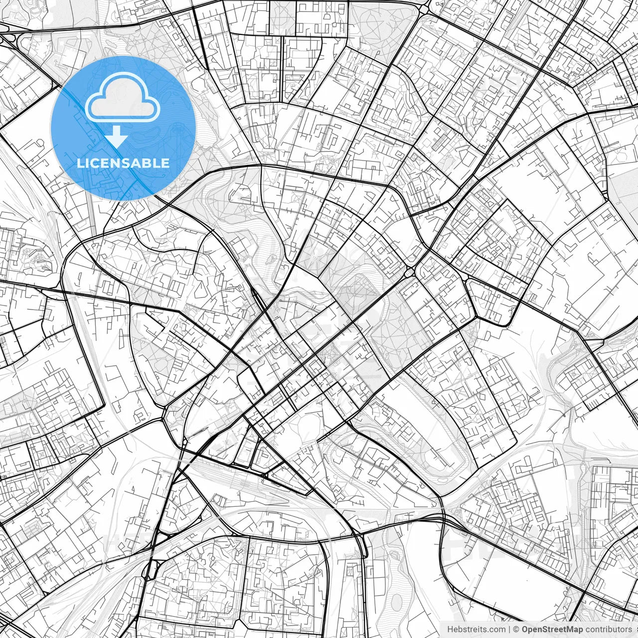 Vector PDF map of Minsk, Belarus