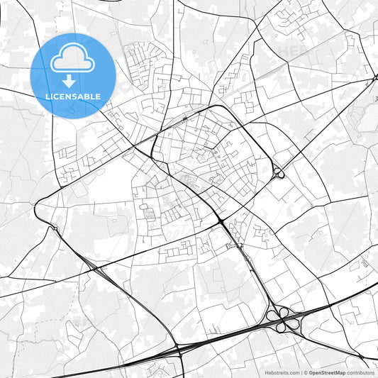 Vector PDF map of Sint-Niklaas, Belgium