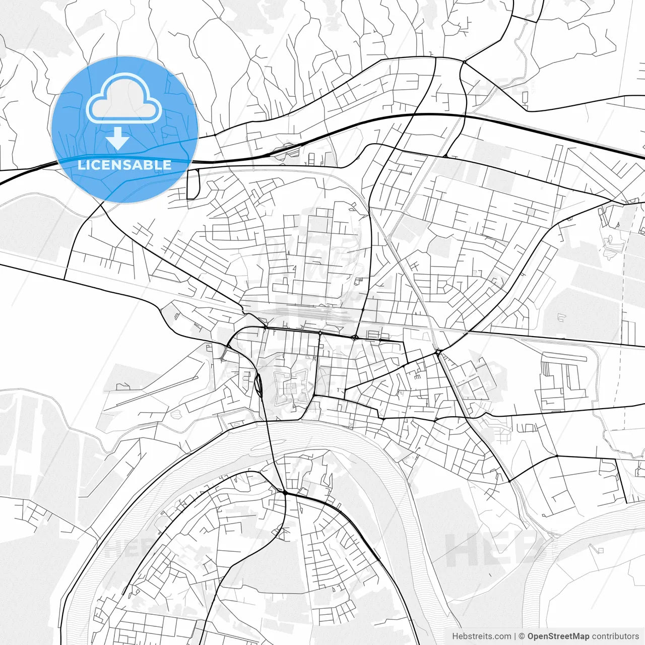 Vector PDF map of Slavonski Brod, Croatia
