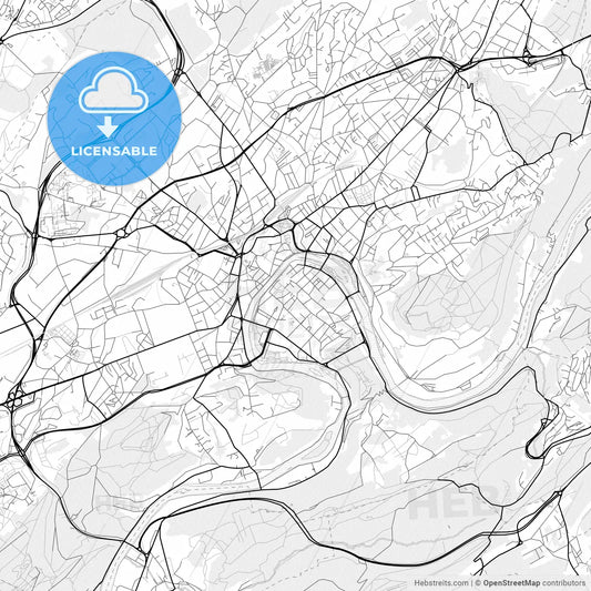 Vector PDF map of Besançon, France