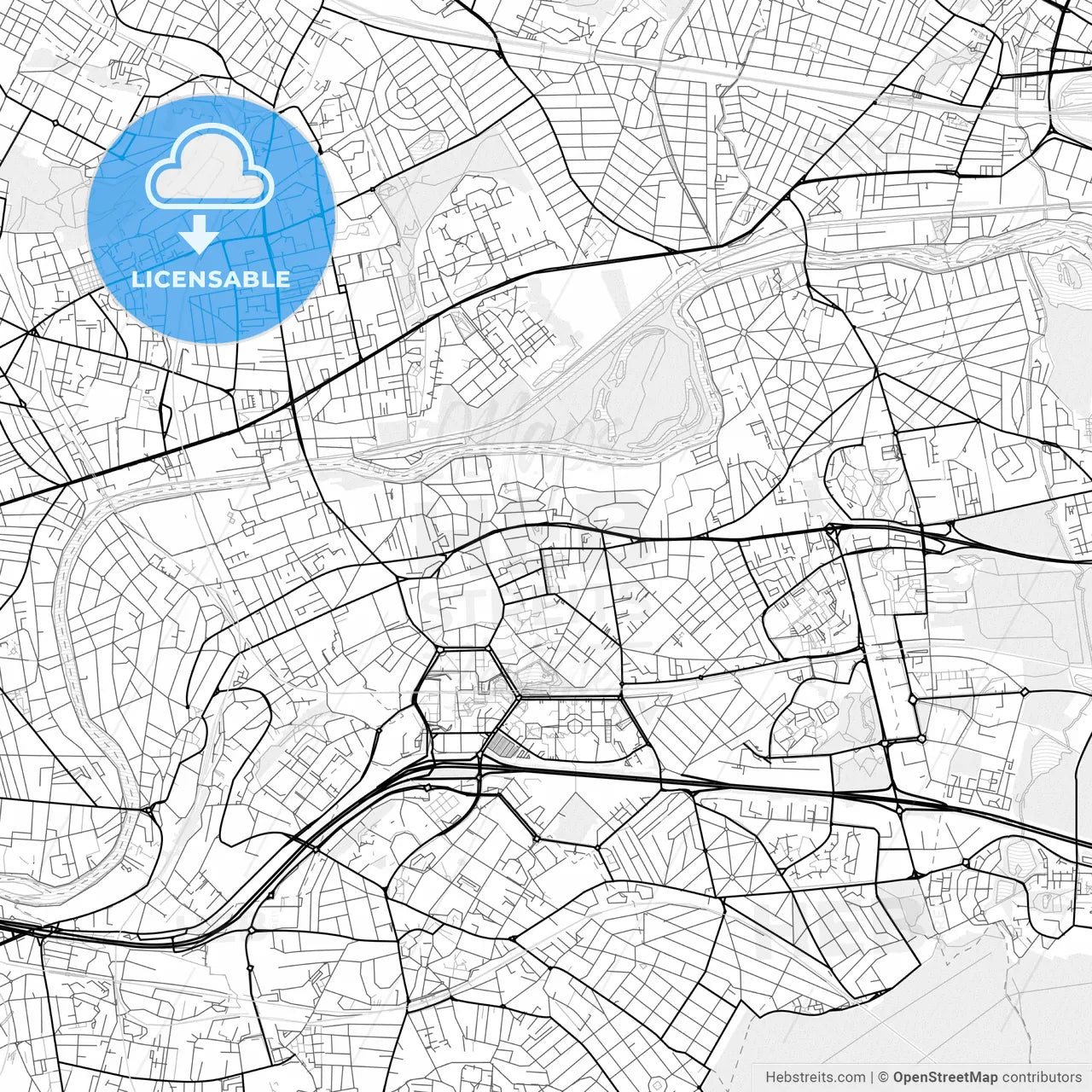 Vector PDF map of Noisy-le-Grand, France