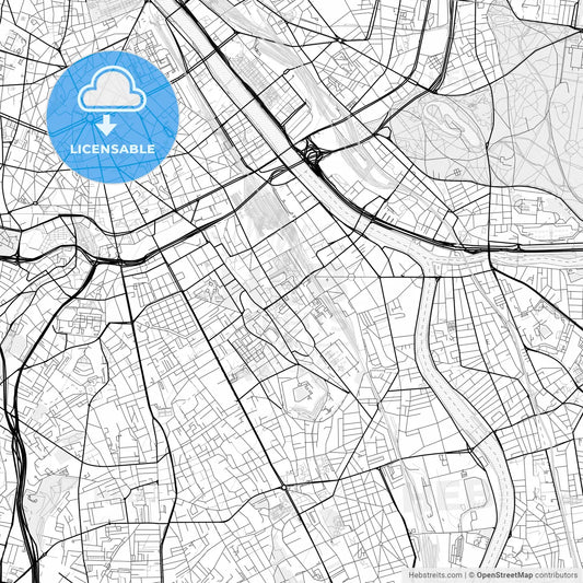 Vector PDF map of Ivry-sur-Seine, France
