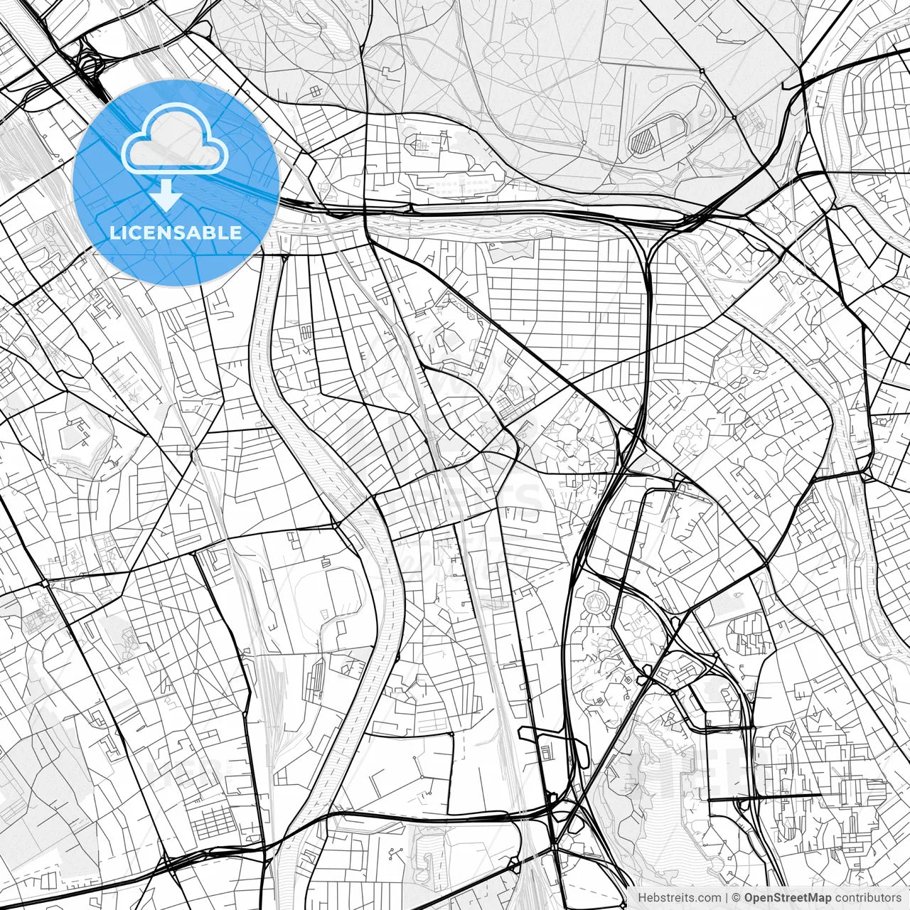Vector PDF map of Maisons-Alfort, France
