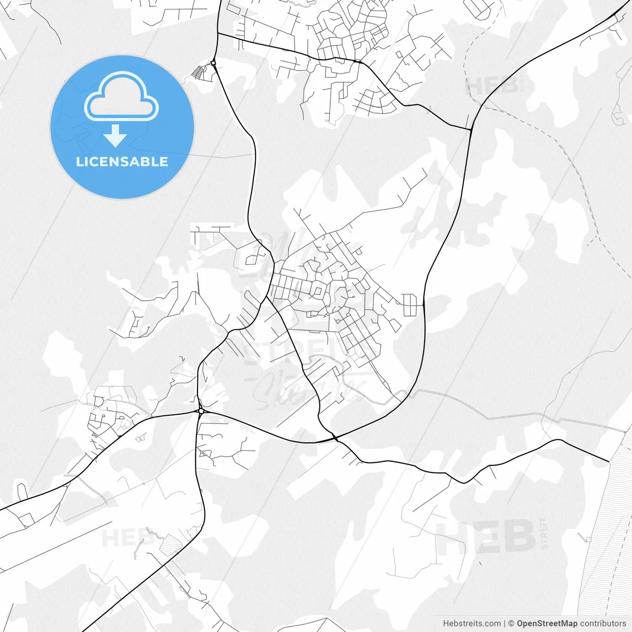Vector PDF map of Matoury, France