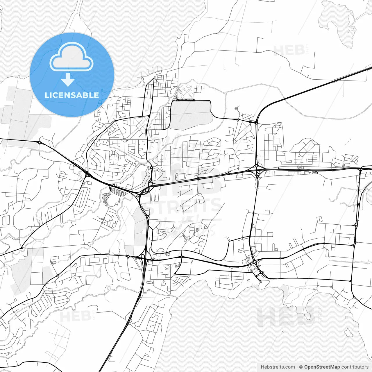 Vector PDF map of Batumi, Georgia