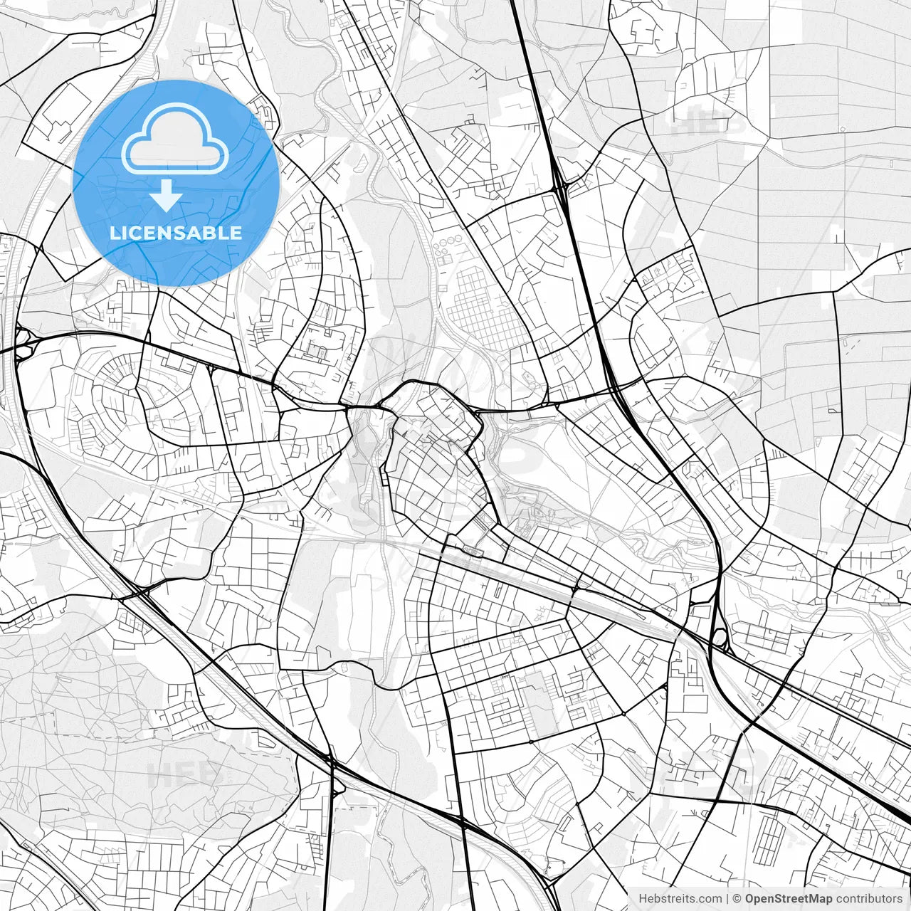 Vector PDF map of Furth, Germany