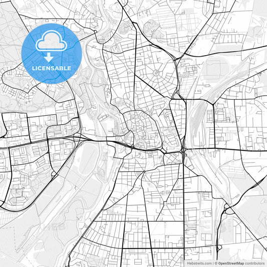 Vector PDF map of Halle (Saale), Germany