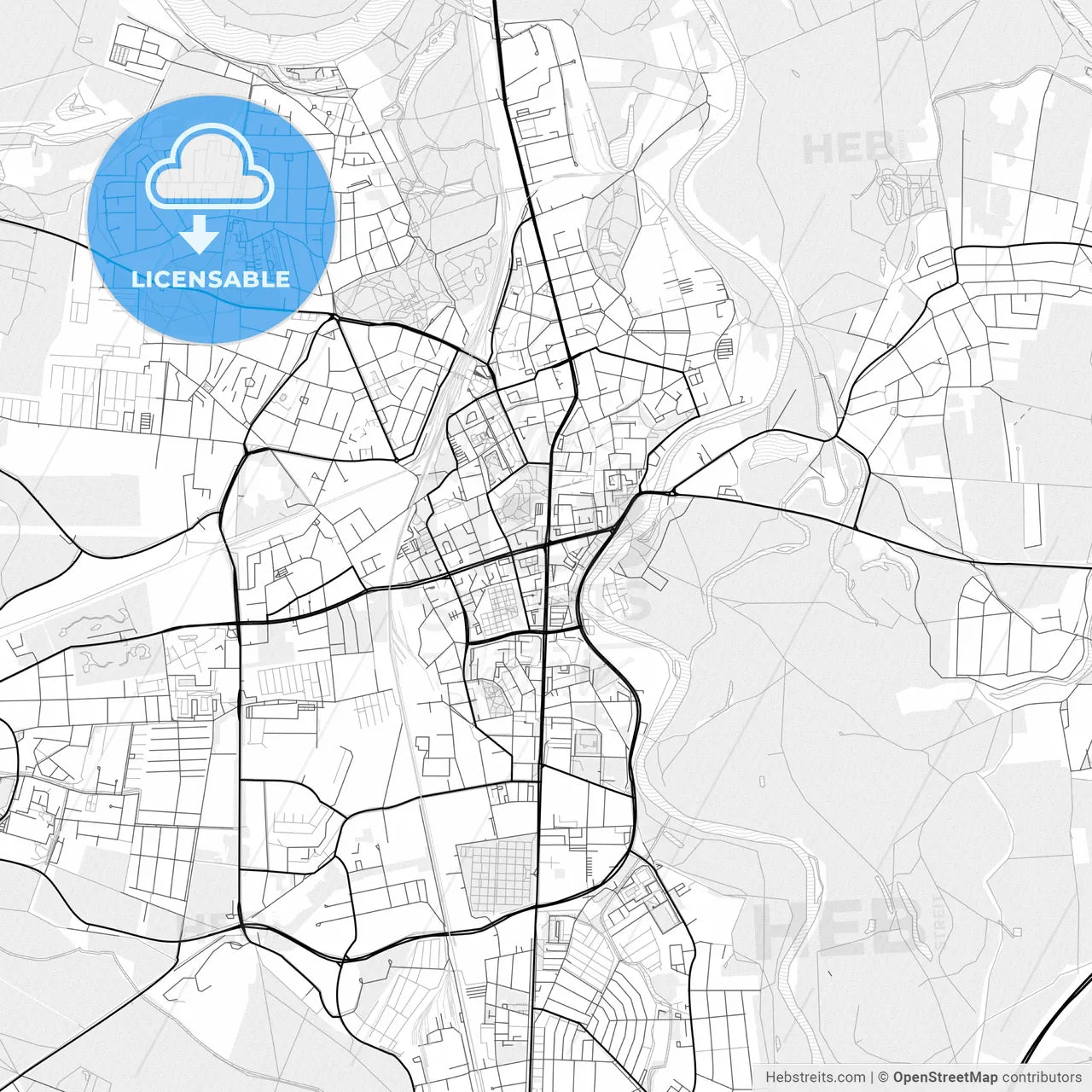 Vector PDF map of Dessau-Roßlau, Germany