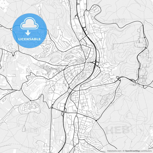 Vector PDF map of Marburg, Germany