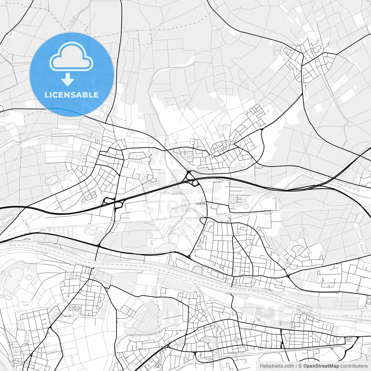 Vector PDF map of Maintal, Germany