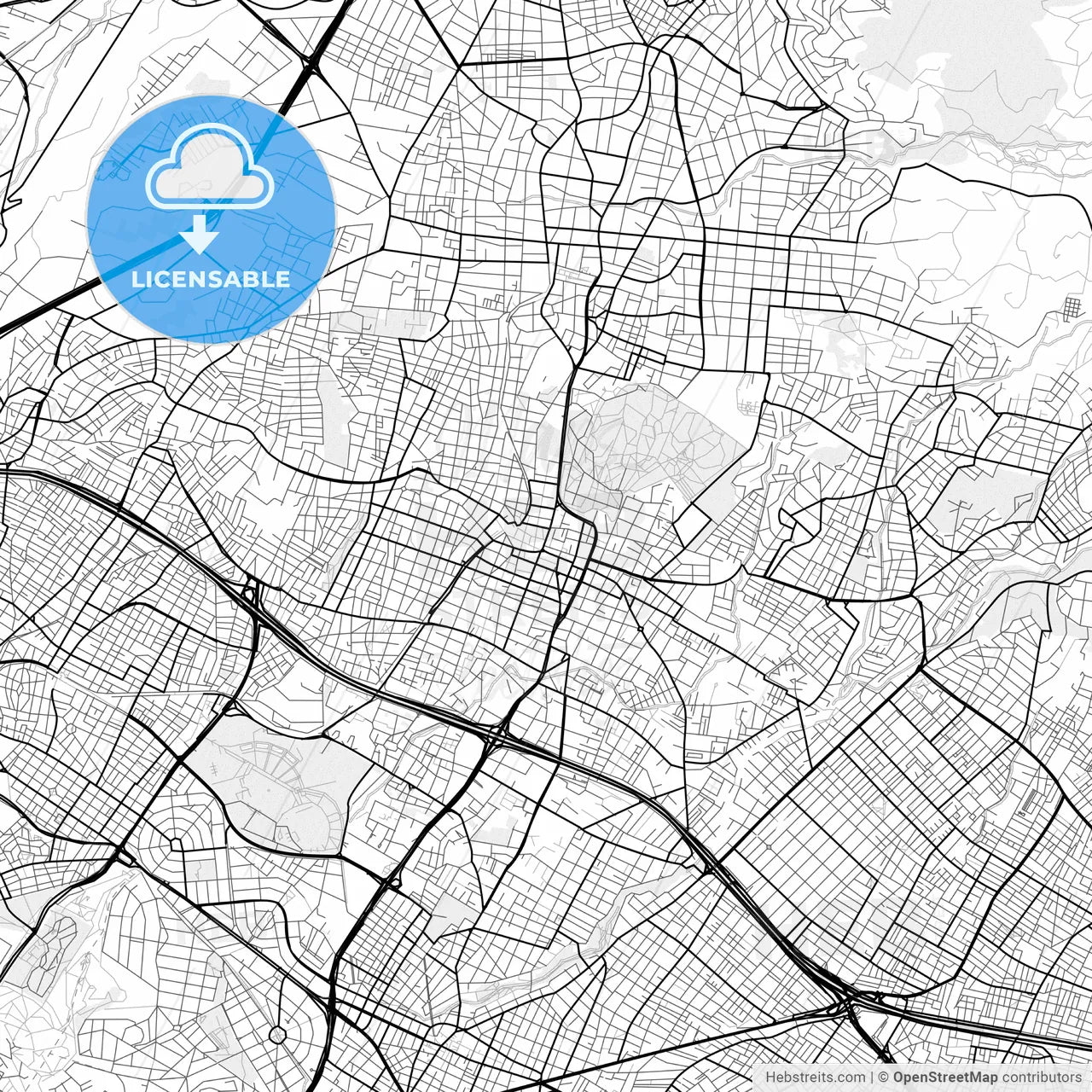 Vector PDF map of Marousi, Greece