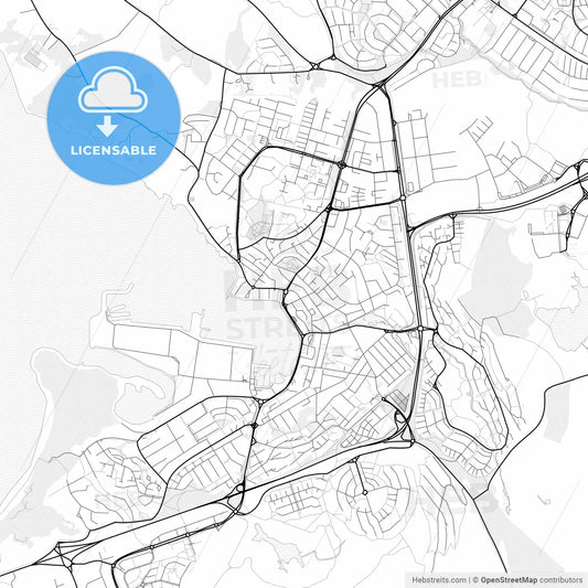 Vector PDF map of Hafnarfjörður, Iceland