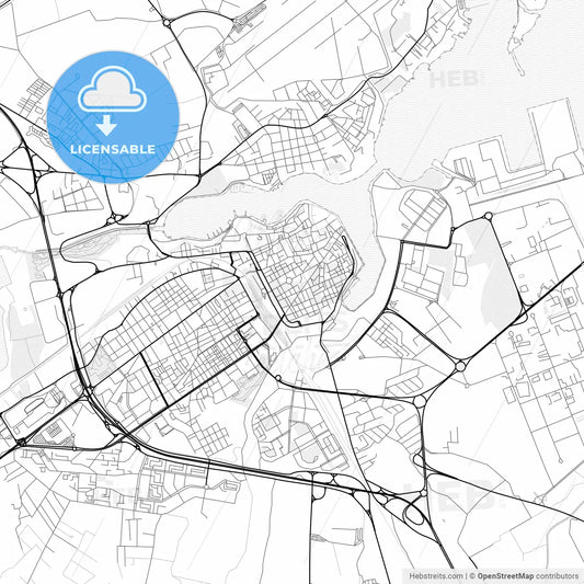 Vector PDF map of Brindisi, Italy