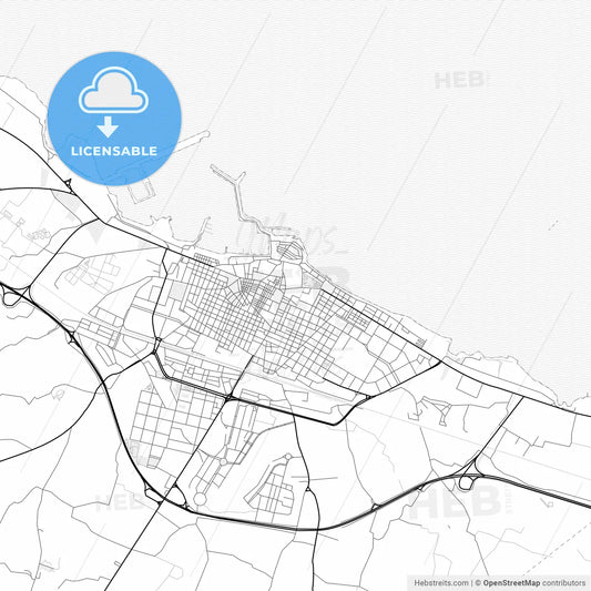Vector PDF map of Molfetta, Italy