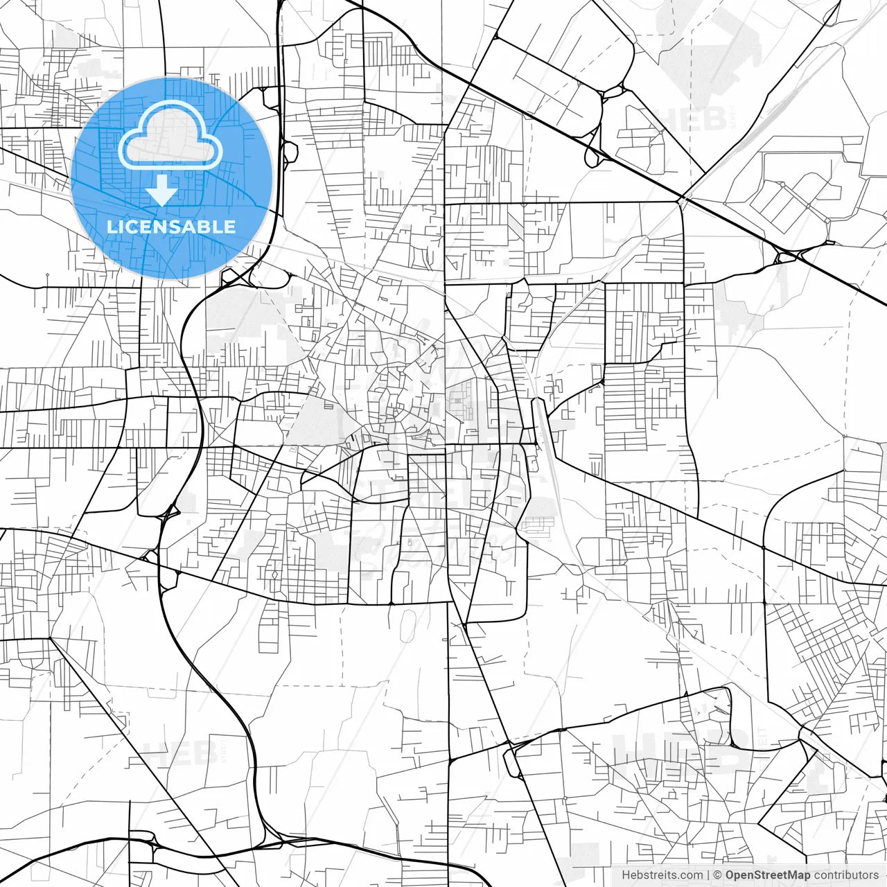 Vector PDF map of Aversa, Italy