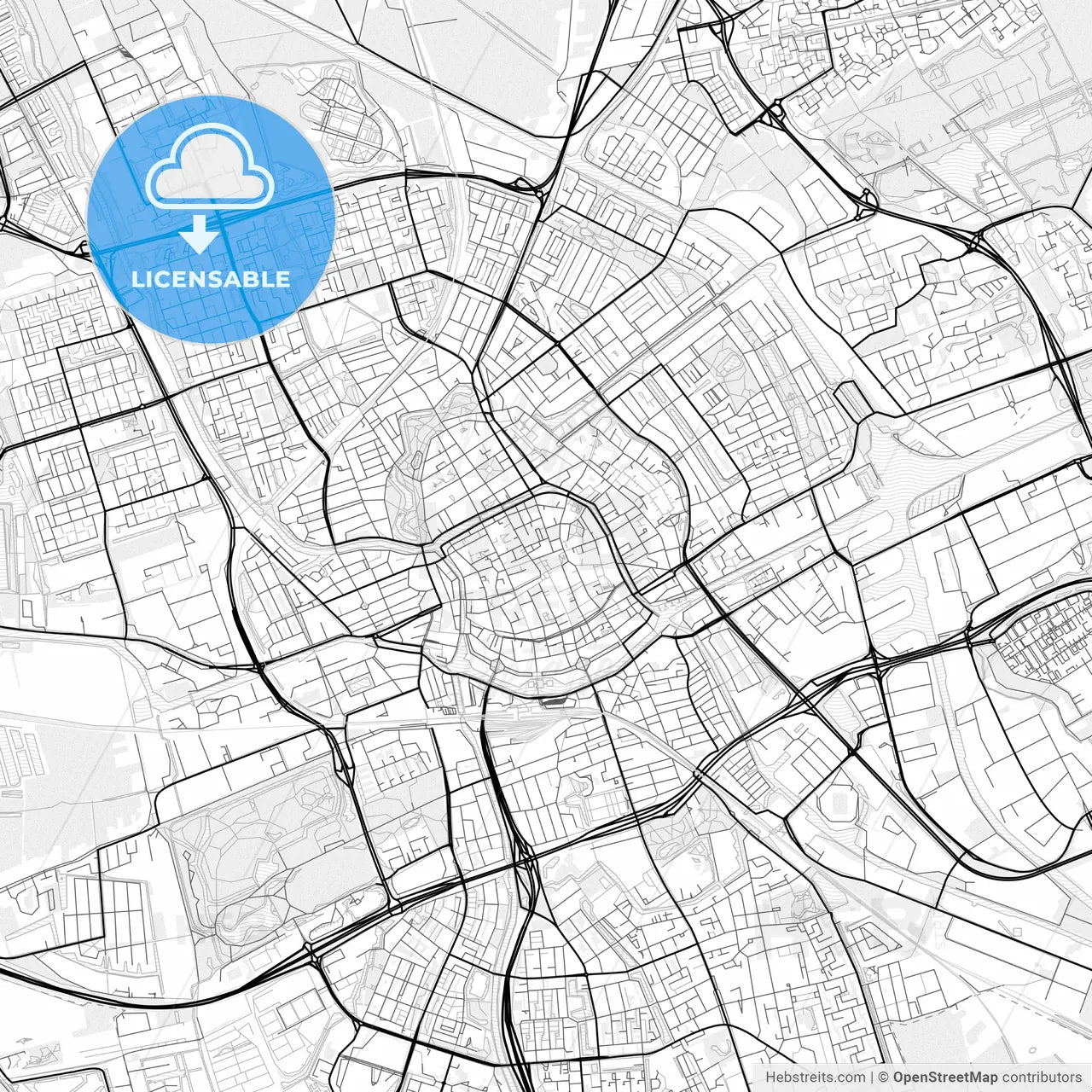 Vector PDF map of Groningen, Netherlands