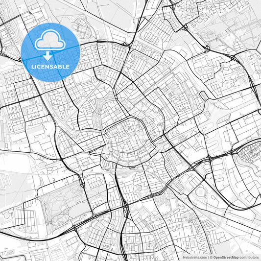 Vector PDF map of Groningen, Netherlands