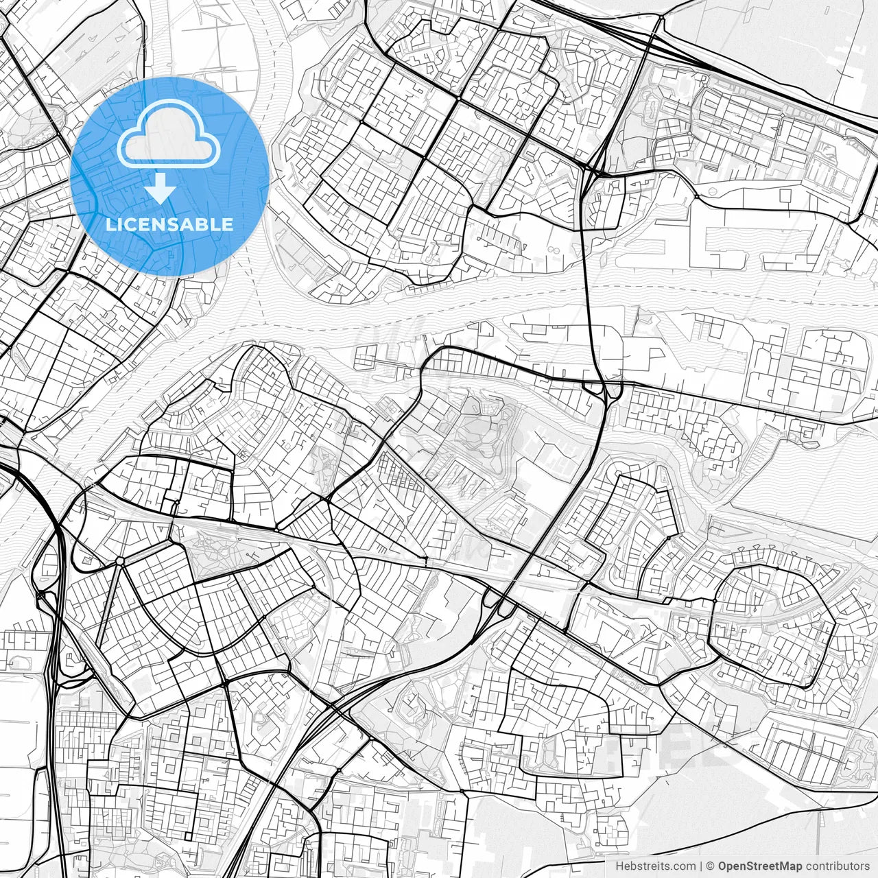 Vector PDF map of Dordrecht, Netherlands