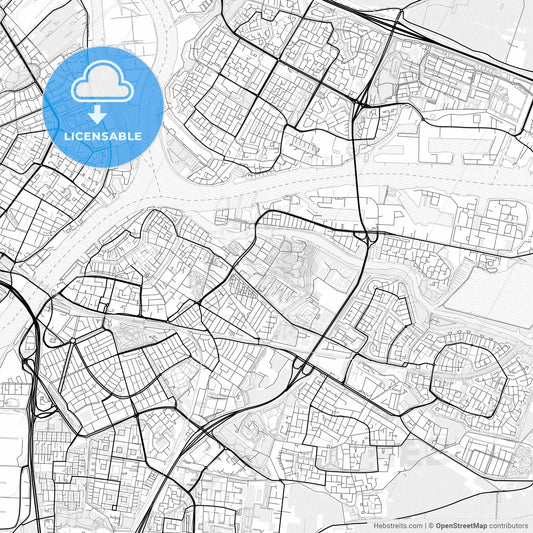 Vector PDF map of Dordrecht, Netherlands