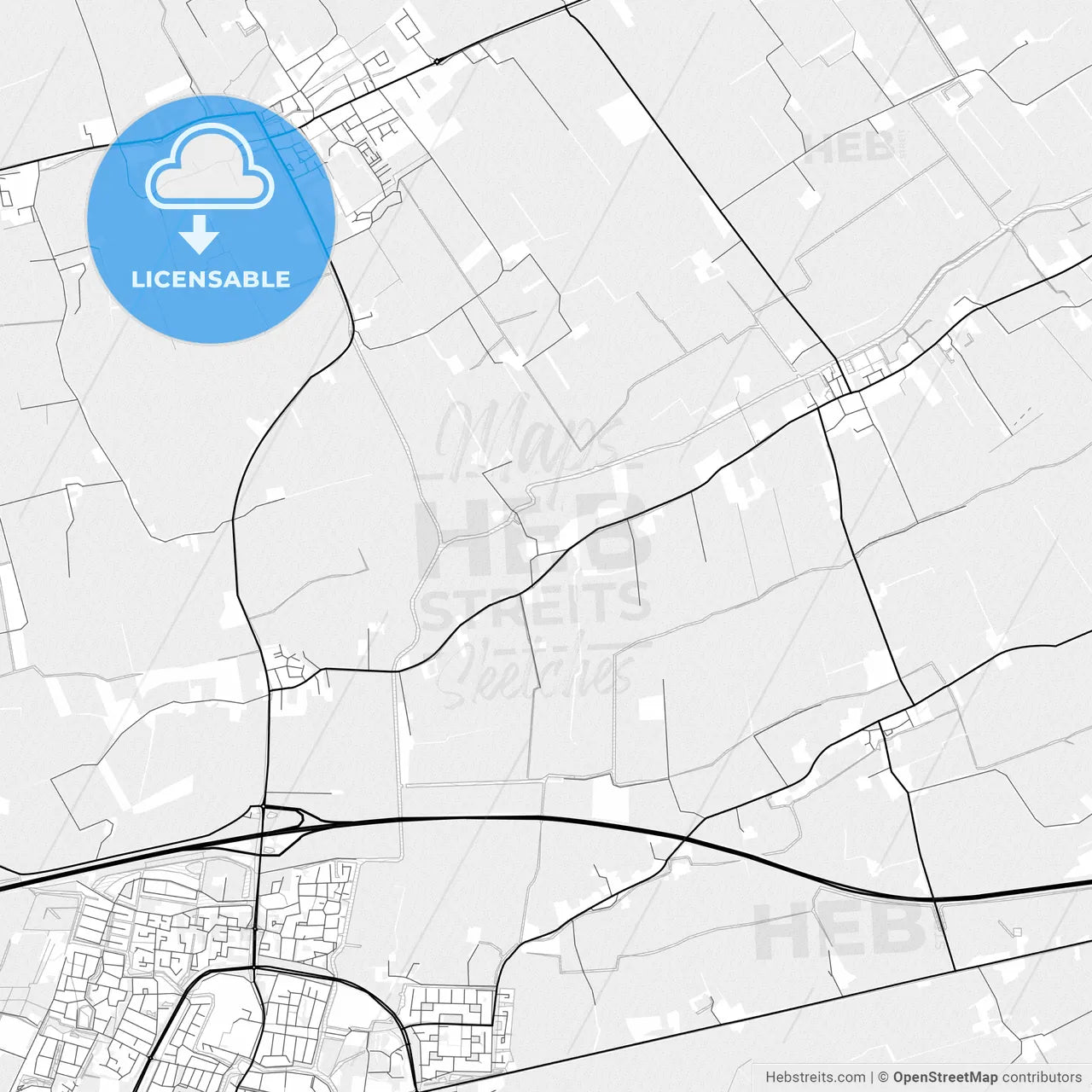 Vector PDF map of Waadhoeke, Netherlands