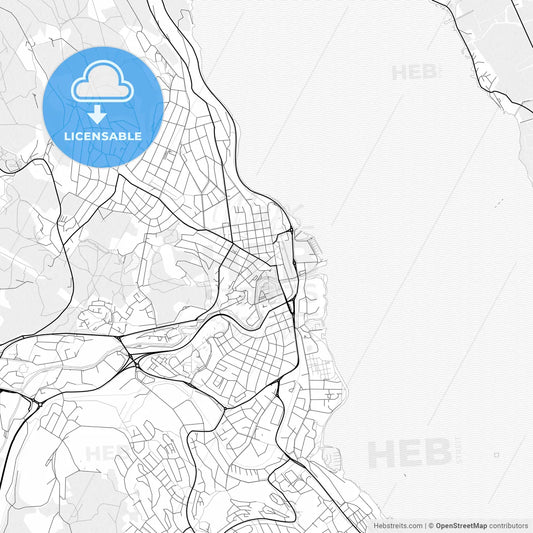 Vector PDF map of Gjøvik, Norway