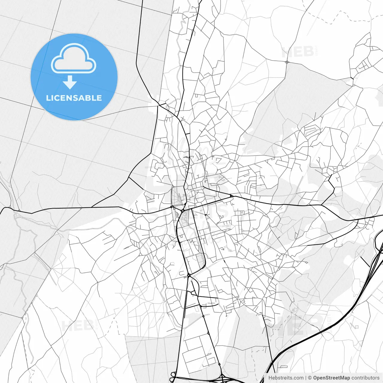 Vector PDF map of Marinha Grande, Portugal