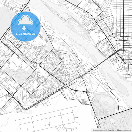 Vector PDF map of Omsk, Russia