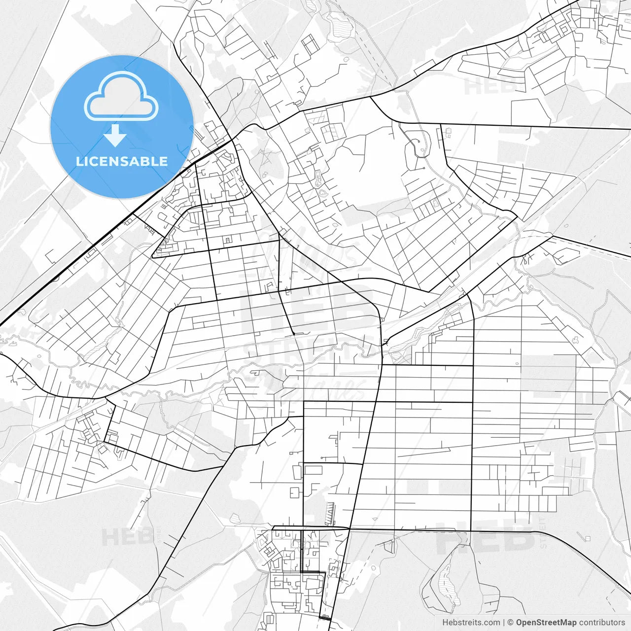 Vector PDF map of Vsevolozhsk, Russia