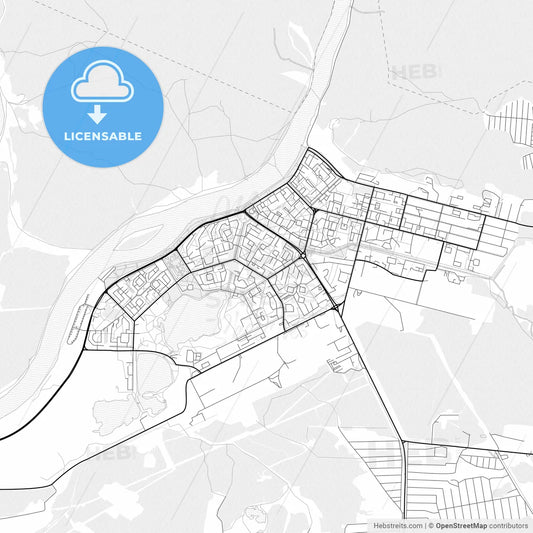 Vector PDF map of Zelenogorsk, Russia