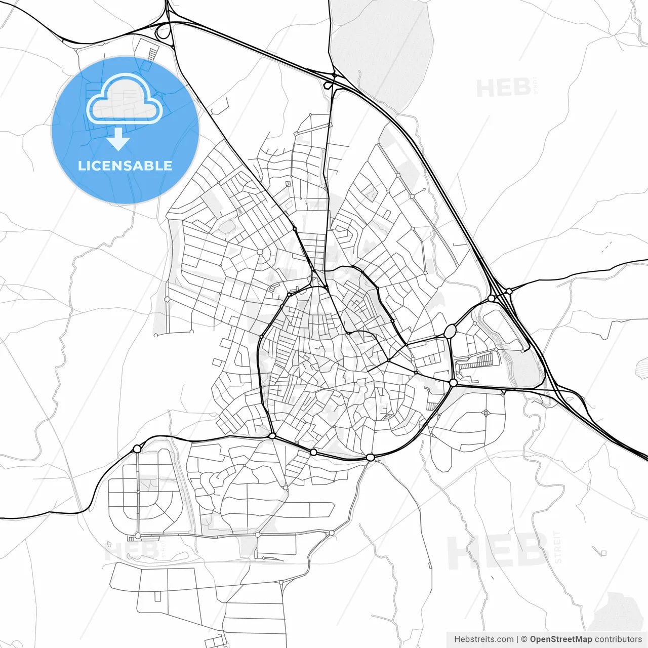 Vector PDF map of Colmenar Viejo, Spain