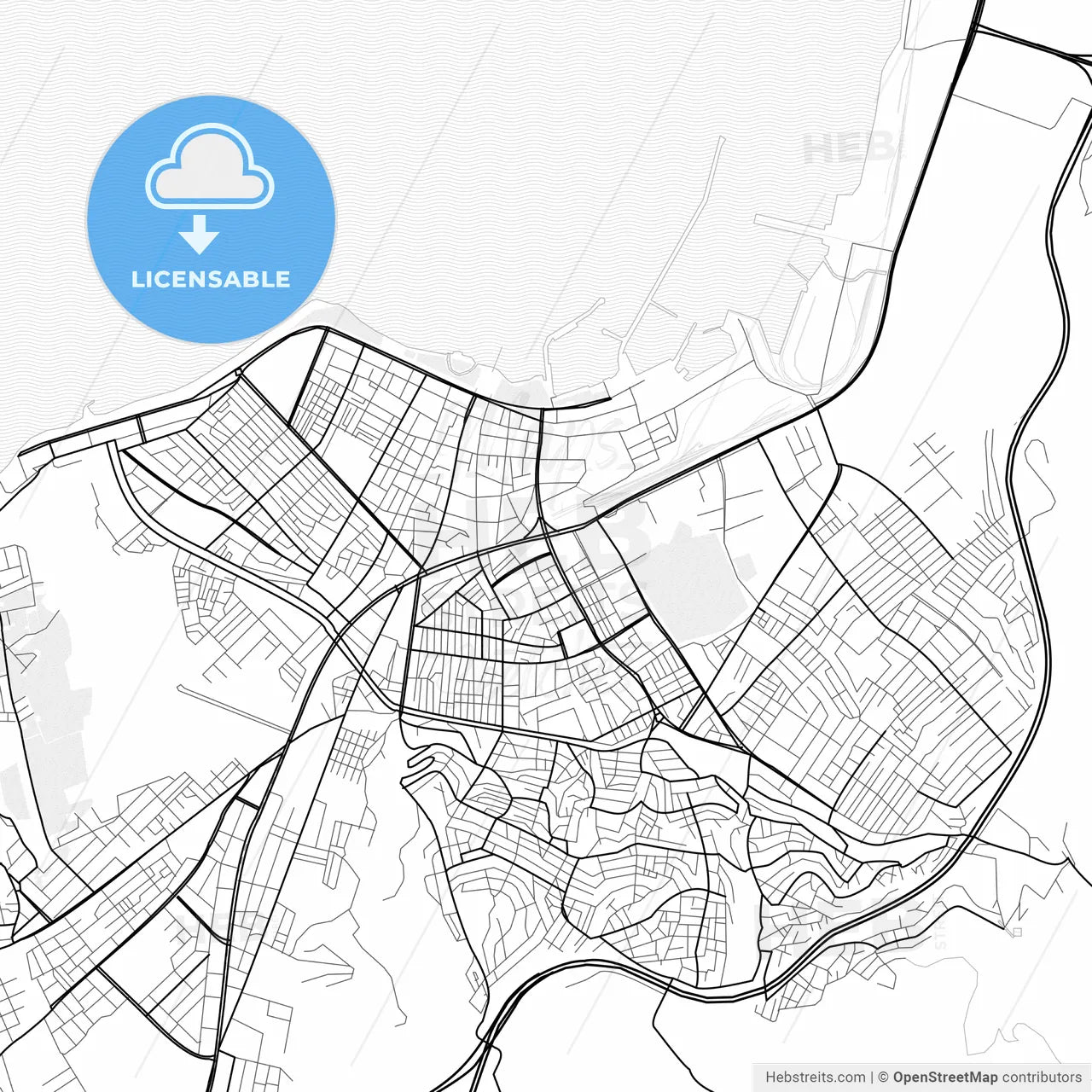 Vector PDF map of İskenderun, Turkey