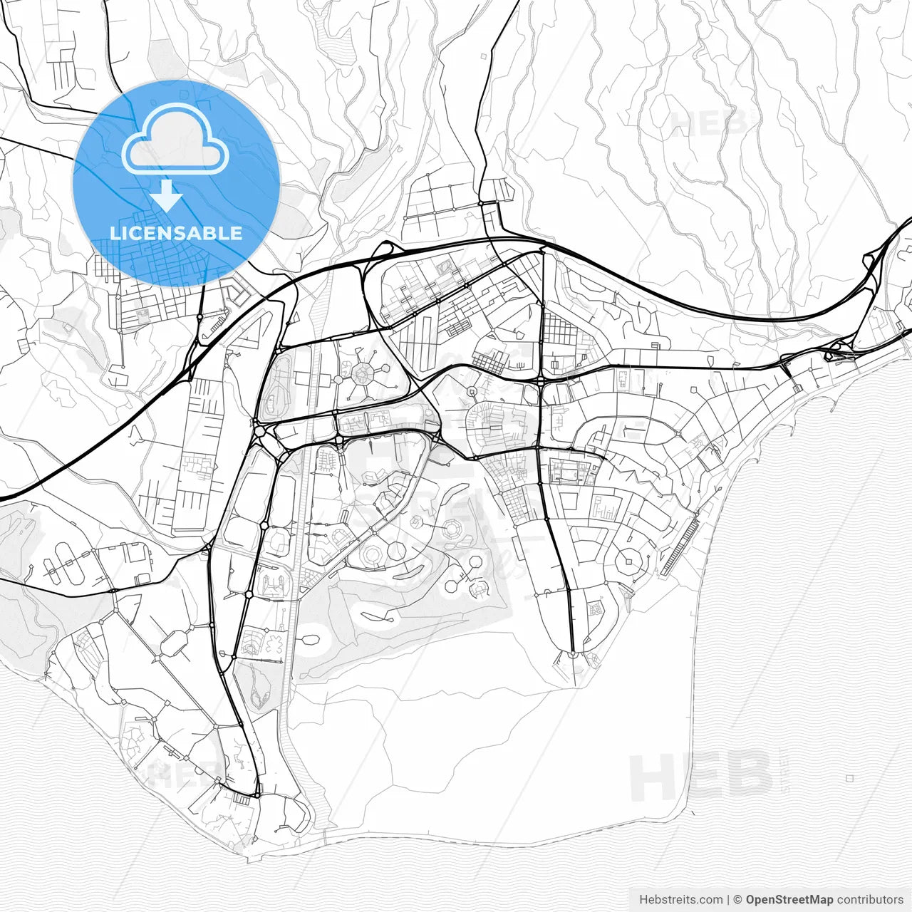Vector PDF map of Maspalomas, Spain