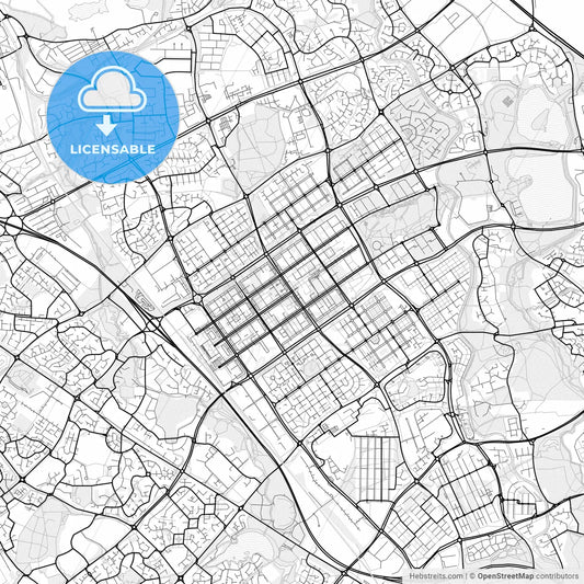 Vector PDF map of Milton Keynes, England