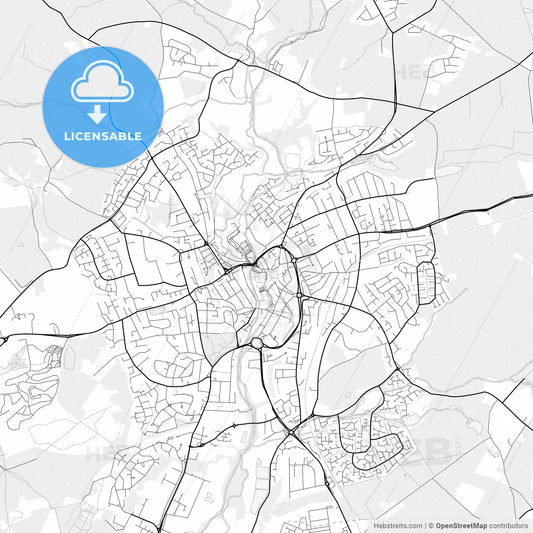 Vector PDF map of Kidderminster, England