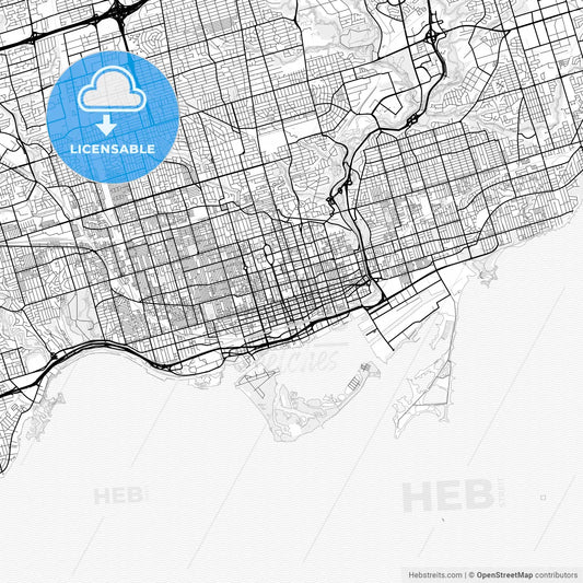 Vector PDF map of Toronto, Canada