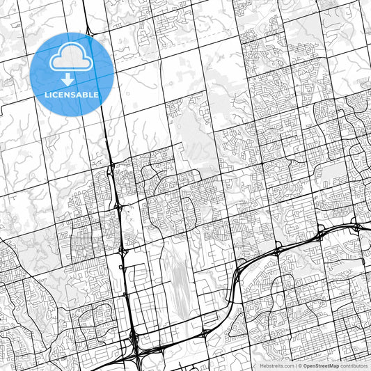 Vector PDF map of Vaughan, Canada