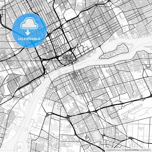 Vector PDF map of Windsor, Canada