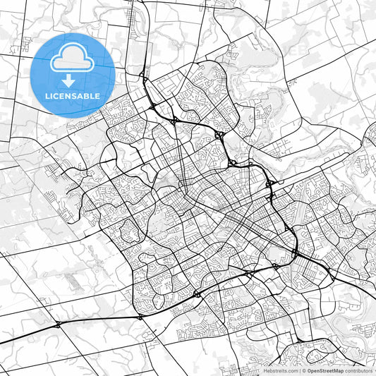 Vector PDF map of Waterloo, Canada